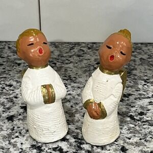 Vintage German  Handarbeit Praying Singing‎  Angels Set Figurine